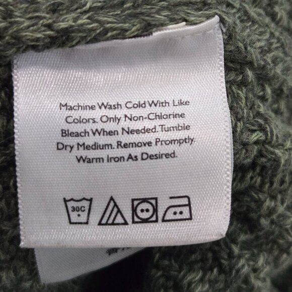 Eddie Bauer Men's Size XXXL Green Ribbed Chunky Knit Button-Up Sweater Vest - Picture 9 of 11